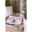 Clayre & Eef Napkins Paper Set of 20 33x33 cm (20) White Brown Paper Square Deer Holly Leaves