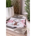 Clayre & Eef Serviettes Papier set de 20 33x33 cm (20) Blanc Marron Papier Carré Cerf feuilles de houx