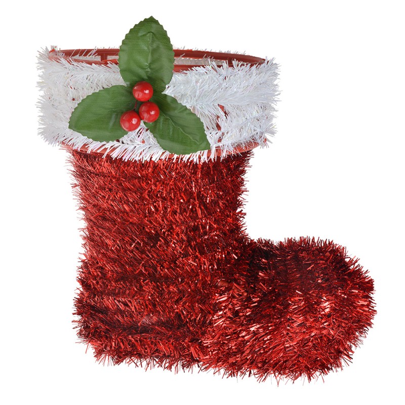Clayre & Eef Weihnachtsdekoration Stiefel 26 cm Rot Kunststoff