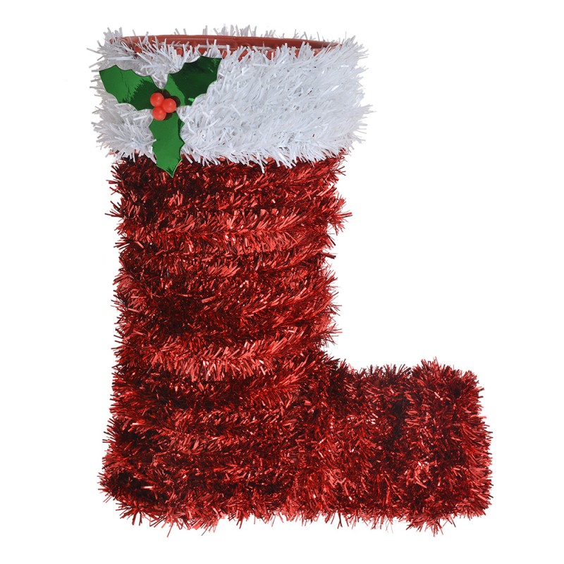 Clayre & Eef Weihnachtsdekoration Stiefel 22 cm Rot Kunststoff