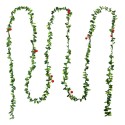 Clayre & Eef Christmas garland set of 12 270 cm Green Plastic