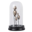Clayre & Eef Cloche Ø 22x13 cm Silver colored Iron Glass Hearts