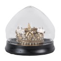 Clayre & Eef Cloche Ø 13x12 cm Gold colored Iron Glass Crown