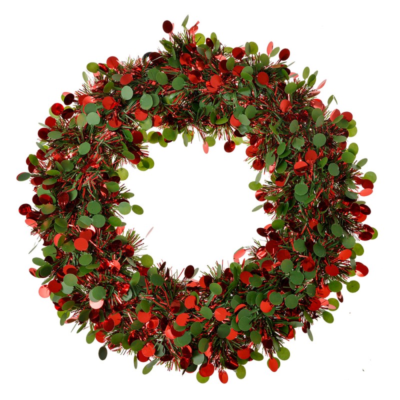 Clayre & Eef Christmas wreath Ø 30 cm Red Plastic