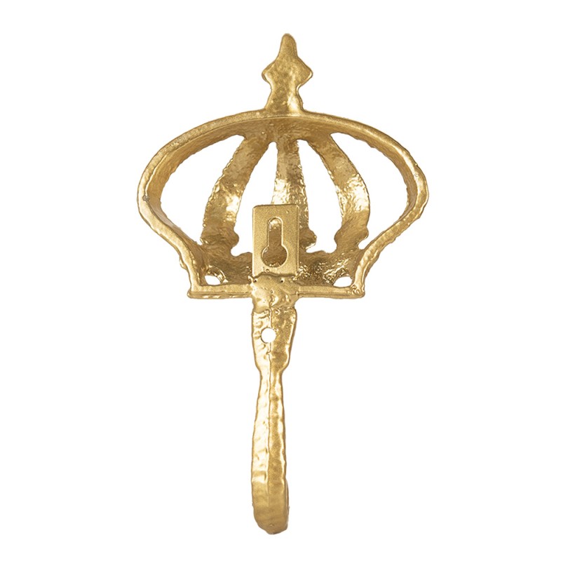 Clayre & Eef Wall Hook Crown 17 cm Gold colored Iron