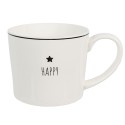 Clayre & Eef Mug 300 ml White Ceramic Star Happy