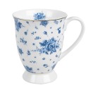 Clayre & Eef Tazza 300 ml Bianco Blu  Porcellana Rose