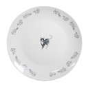 Clayre & Eef Piatto per la colazione Ø 20 cm Bianco Ceramica Gatti