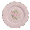 Clayre & Eef Breakfast Plate Ø 20 cm Pink Porcelain Roses
