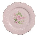 Clayre & Eef Assiette de petit déjeuner Ø 20 cm Rose Porcelaine Roses