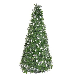 Clayre & Eef Christmas Decoration Christmas Tree Ø 21x50 cm Green Artificial Leather Metal