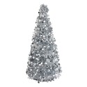Clayre & Eef Decorazione di Natalizie Albero di Natale Ø 21x50 cm Color argento Plastica