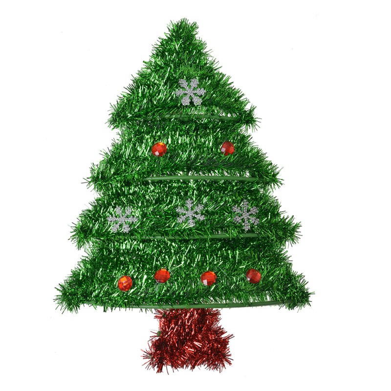 Clayre & Eef Wanddekoration Weihnachtsbaum 35 cm Grün Kunststoff