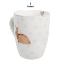 Clayre & Eef Mug 350 ml Blanc Marron Porcelaine Lapin