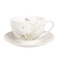 Clayre & Eef Tasse et soucoupe 250 ml Blanc Porcelaine