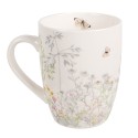 Clayre & Eef Tasse 350 ml Weiß Porzellan Blumen