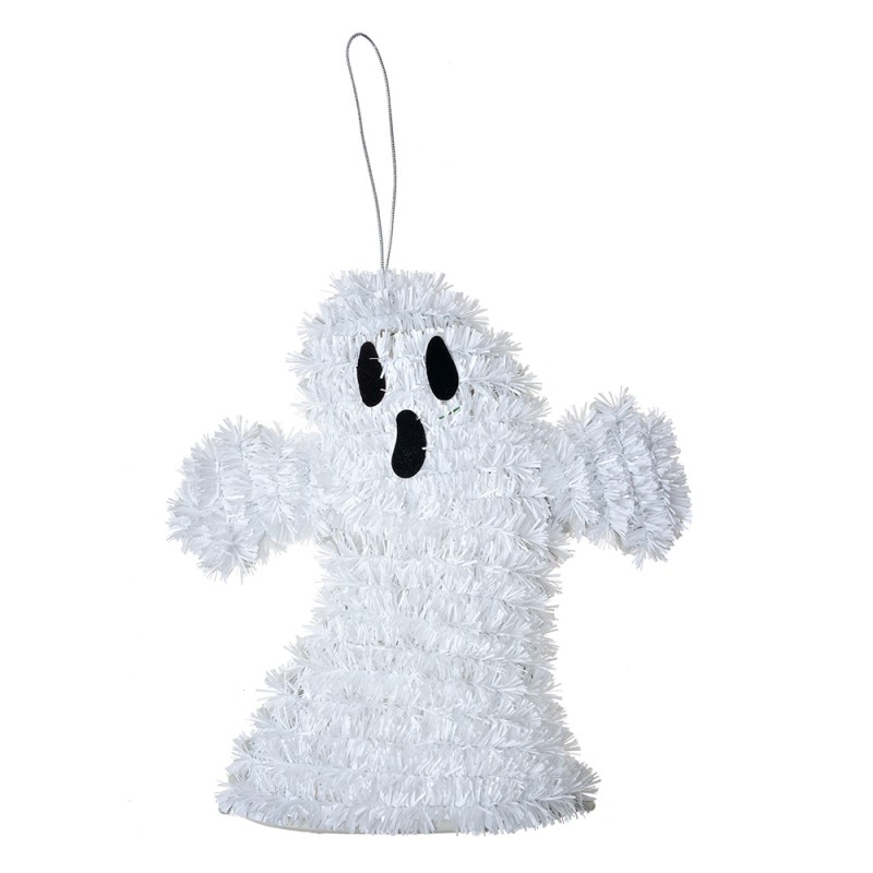 Clayre & Eef Halloween Decoration Ghost 15x3x16 cm White Plastic