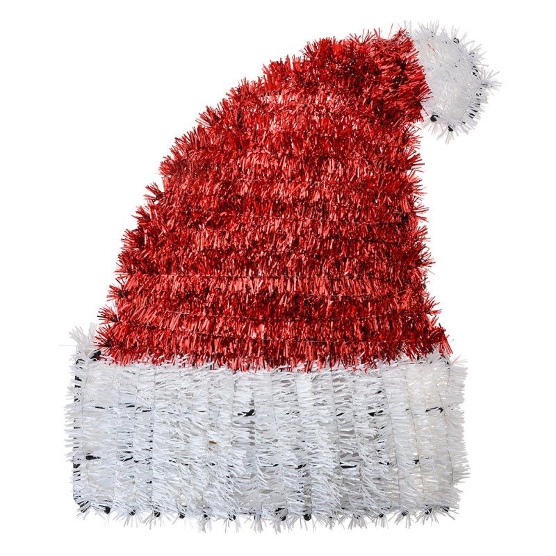 Clayre & Eef Decorazione di Natalizie Cappello di Natale 33x5x42 cm Rosso Bianco  Plastica