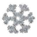 Clayre & Eef Christmas Decoration Snowflake 29x29x1 cm Silver colored Plastic