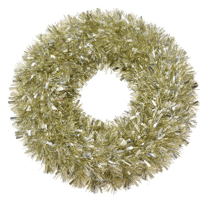 Clayre & Eef Christmas wreath Ø 45 cm Gold colored Plastic