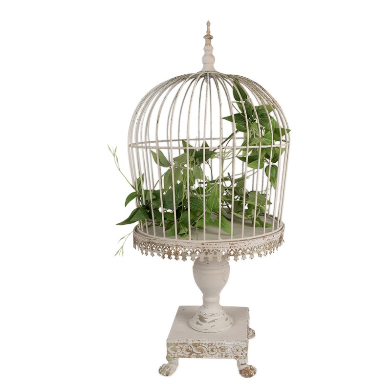 Clayre & Eef Bird Cage Decoration Ø 33x69 cm Beige Iron