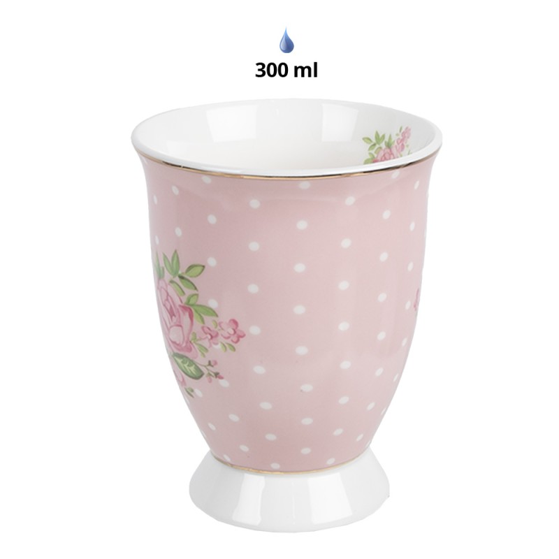 Clayre & Eef Mug 300 ml Pink Purple Porcelain Roses