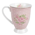 Clayre & Eef Mug 300 ml Pink Purple Porcelain Roses