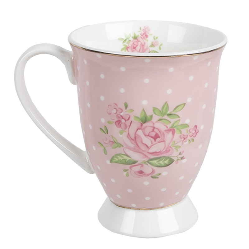 Clayre & Eef Tazza 300 ml Rosa Viola Porcellana Rose