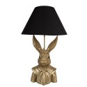 Clayre & Eef Table Lamp Rabbit Ø 37x61 cm Gold colored Black Polyresin