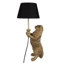 Clayre & Eef Table Lamp Cat 31x24x62 cm Gold colored Black Polyresin
