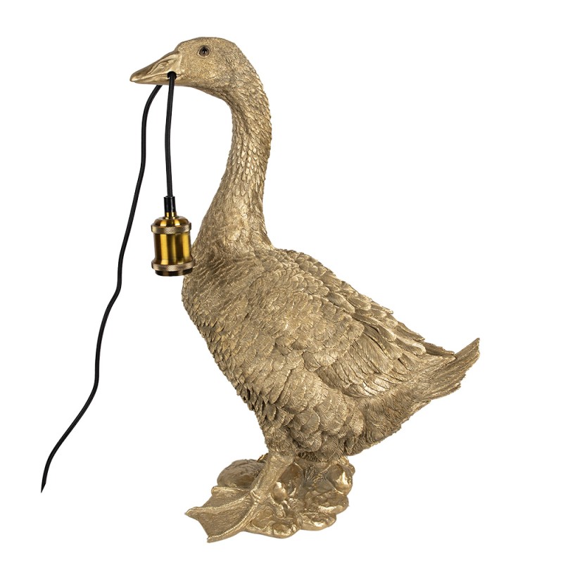 Clayre & Eef Table Lamp Goose 42x23x60 cm Gold colored Polyresin