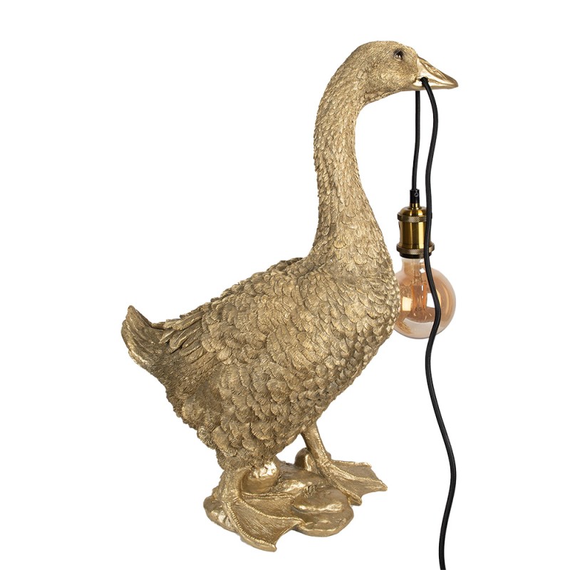 Clayre & Eef Table Lamp Goose 42x23x60 cm Gold colored Polyresin