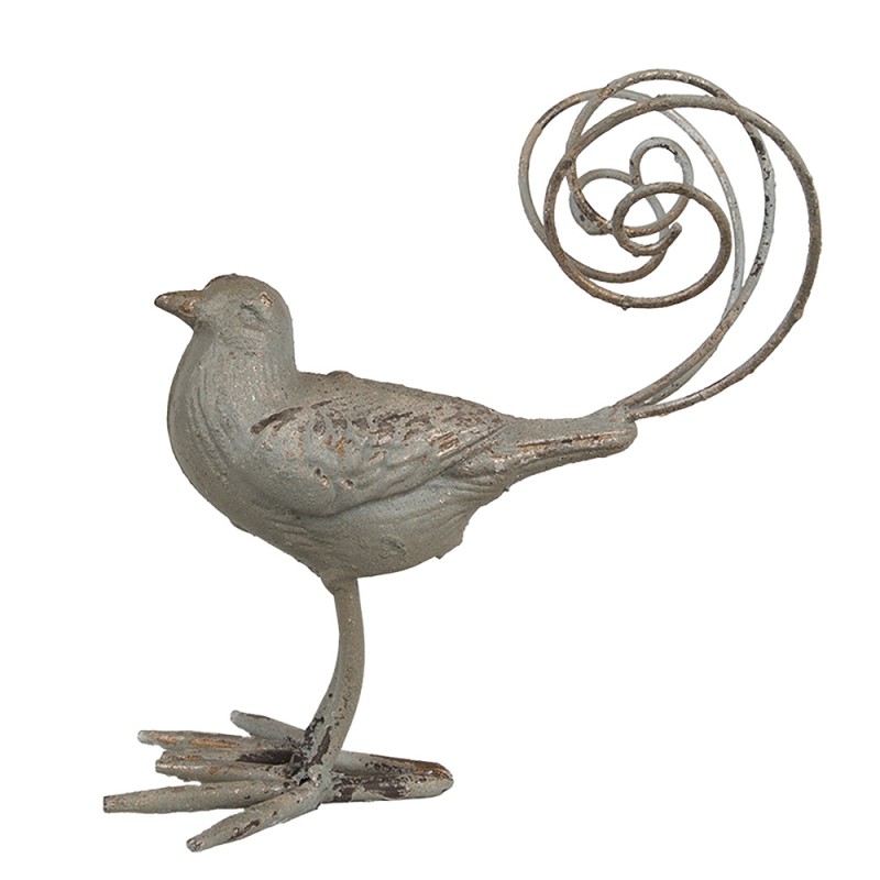 Clayre & Eef Decorative Figurine Bird 17x10x20 cm Green Iron