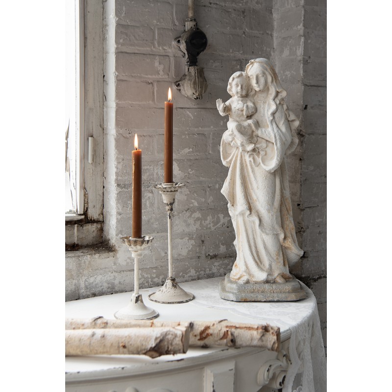 Clayre & Eef Statuetta Maria 55 cm Beige Materiale ceramico