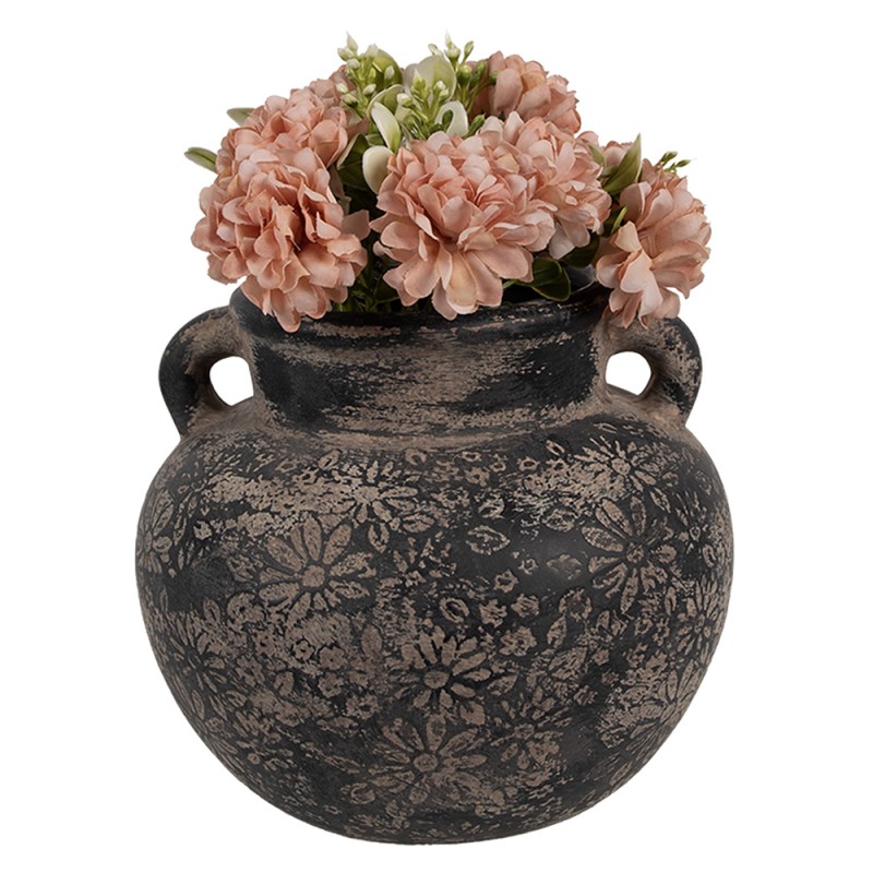 Clayre & Eef Pot de fleurs Ø 16x14 cm Gris Céramique