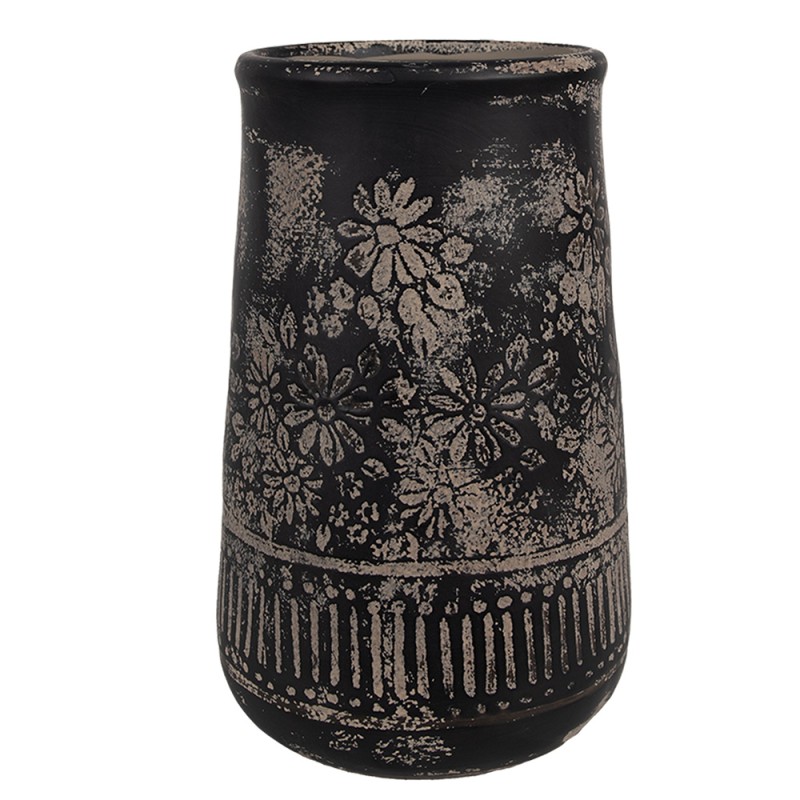 Clayre & Eef Vase Ø 15x23 cm Grau Keramik