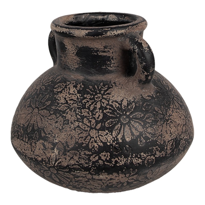 Clayre & Eef Pot de fleurs Ø 15x13 cm Gris Céramique