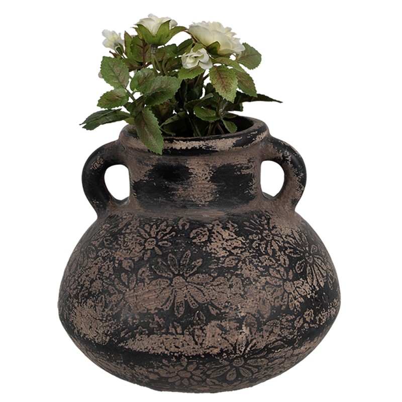Clayre & Eef Pot de fleurs Ø 15x13 cm Gris Céramique