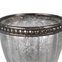 Clayre & Eef Teelichthalter Ø 6x8 cm Silberfarbig Glas