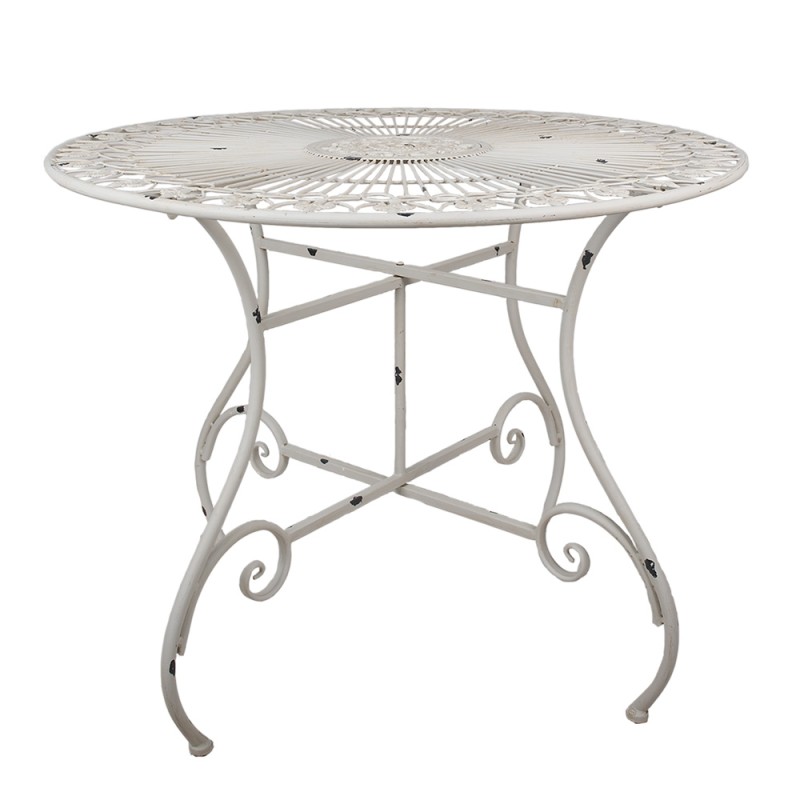 Clayre & Eef Bistro table Ø 101x77 cm White Iron