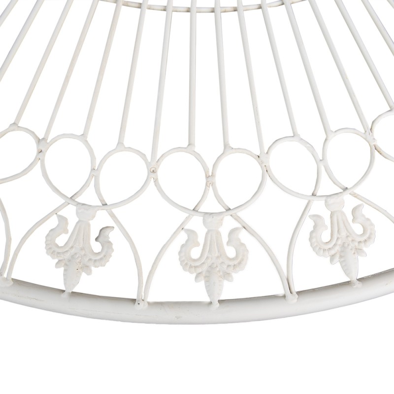 Clayre & Eef Table de bistrot Ø 101x77 cm Blanc Fer
