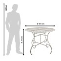 Clayre & Eef Bistro table Ø 101x77 cm White Iron