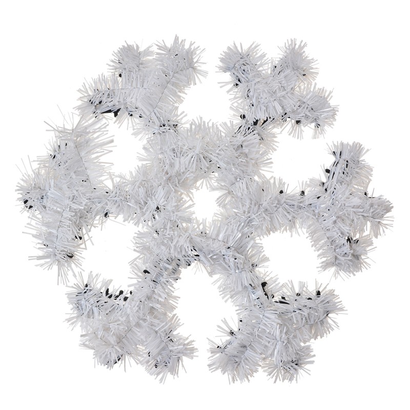 Clayre & Eef Decorazione di Natalizie Fiocco di neve 29x29x1 cm Bianco Plastica