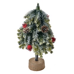 Clayre & Eef Christmas Decoration Christmas Tree 12x12x24 cm Green Plastic