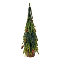 Clayre & Eef Decorazione di Natalizie Albero di Natale 12x12x38 cm Verde Plastica