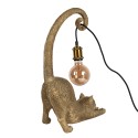 Clayre & Eef Table Lamp Cat 31x17x49 cm Gold colored Polyresin