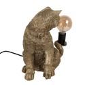 Clayre & Eef Table Lamp Cat 27x21x31 cm Gold colored Polyresin