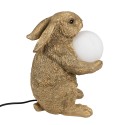 Clayre & Eef Table Lamp Rabbit 27x19x35 cm Gold colored Polyresin