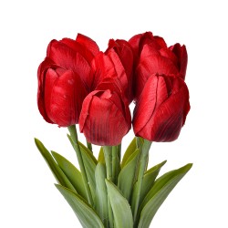 Clayre & Eef Fleur artificielle Tulipe 32 cm Rouge Plastique