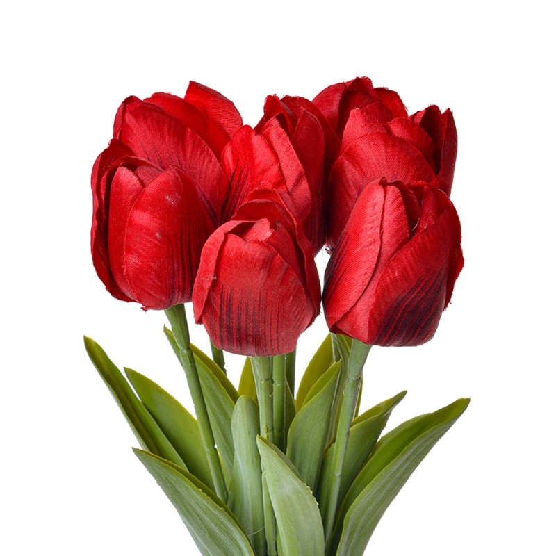 Clayre & Eef Fiore artificiale Tulipano 32 cm Rosso Plastica